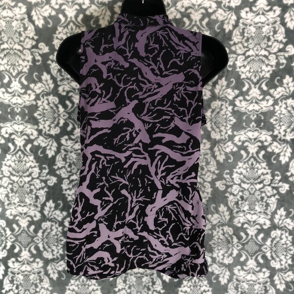 The Limited Rouched Purple & Black Ruffled Top - Picture 4 of 10